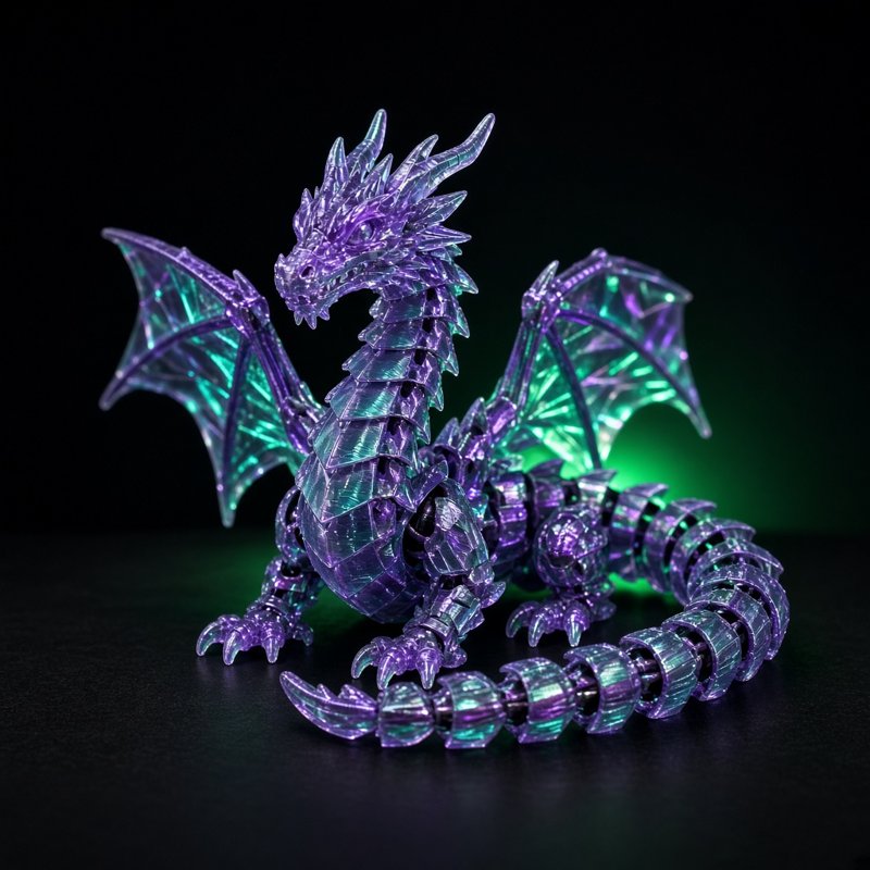 Articulated crystal flexi dragon